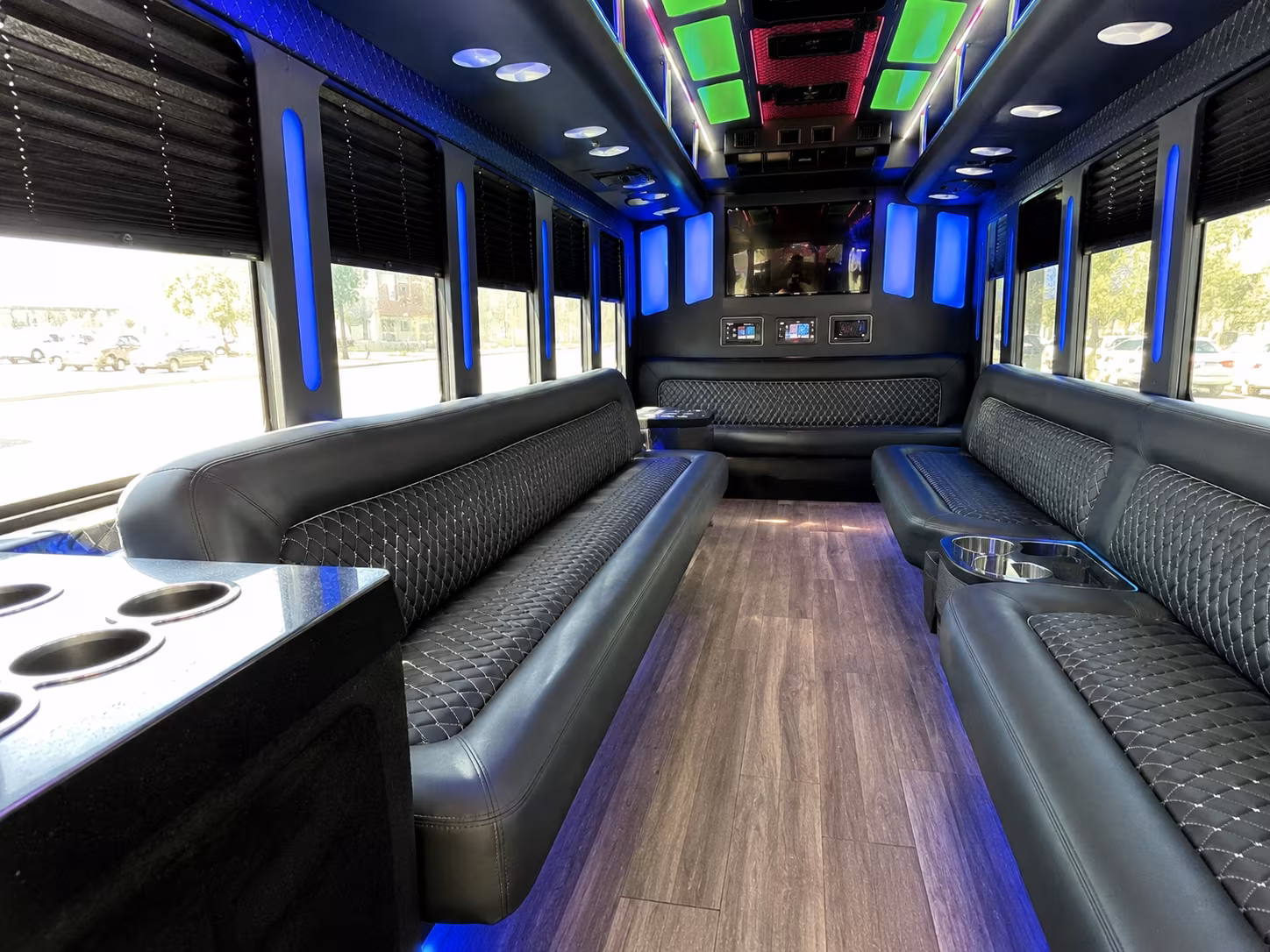 bridgewater 15 passenger party bus inside