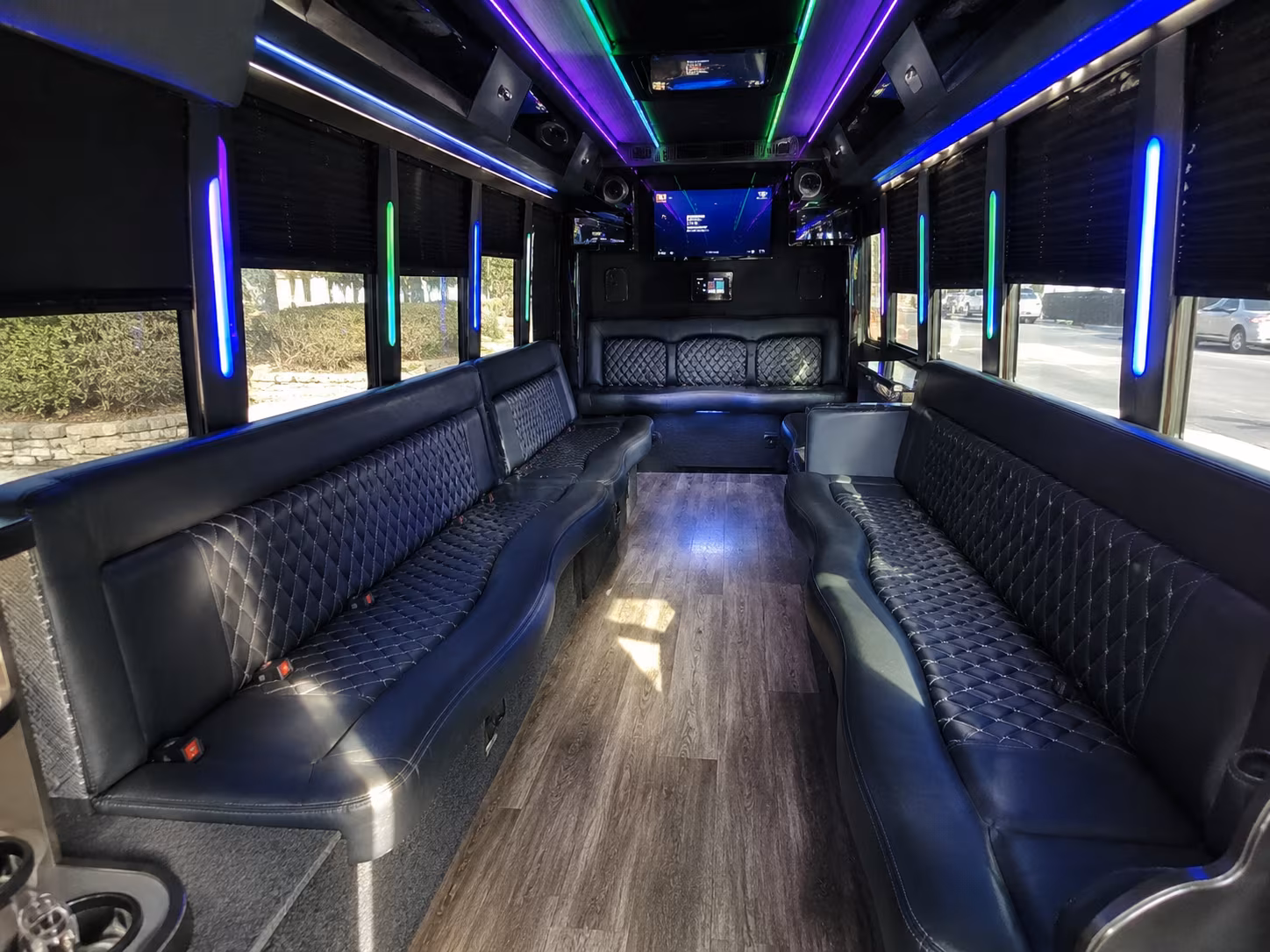 bridgewater 15 passenger party bus interior