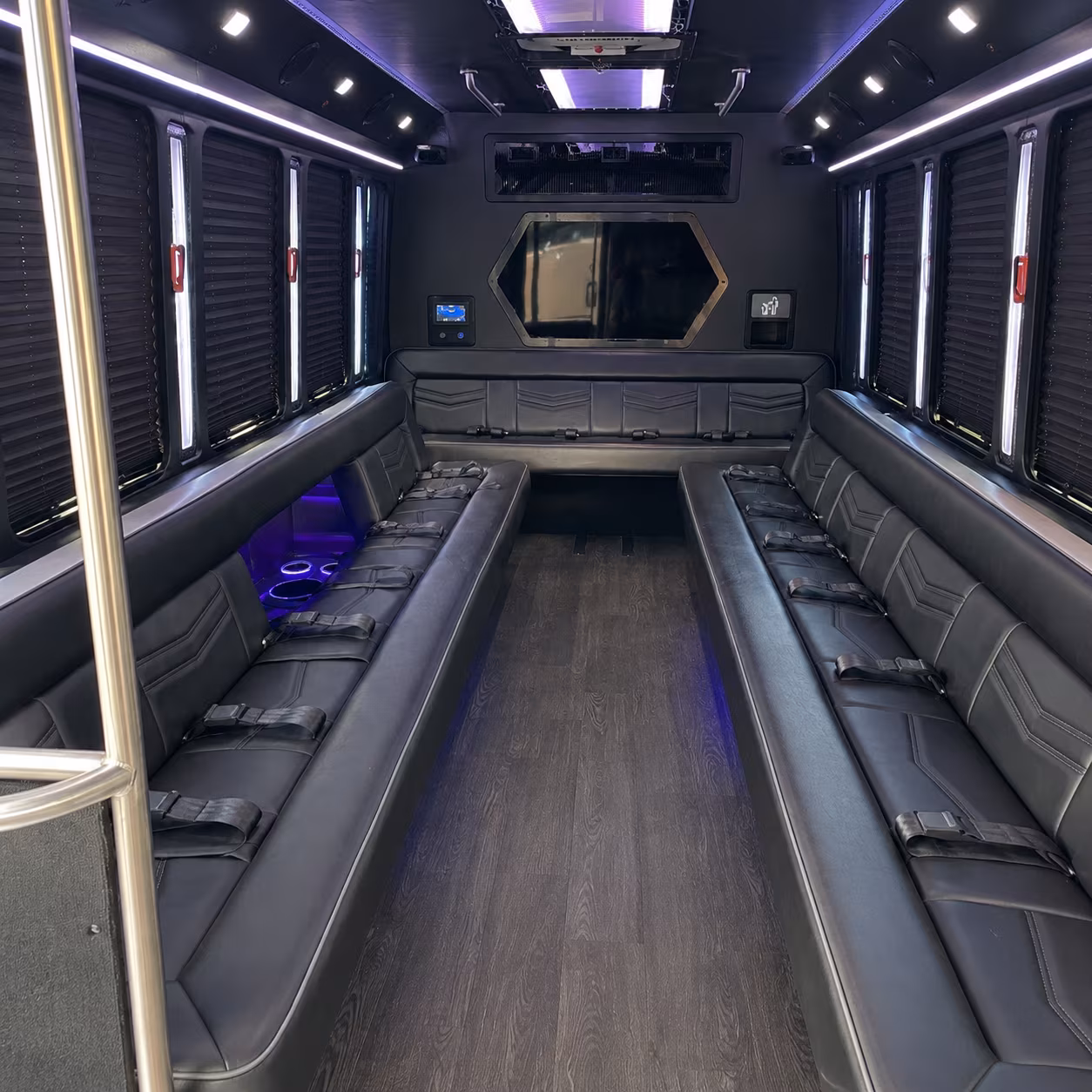 bridgewater 18 passenger party bus interior