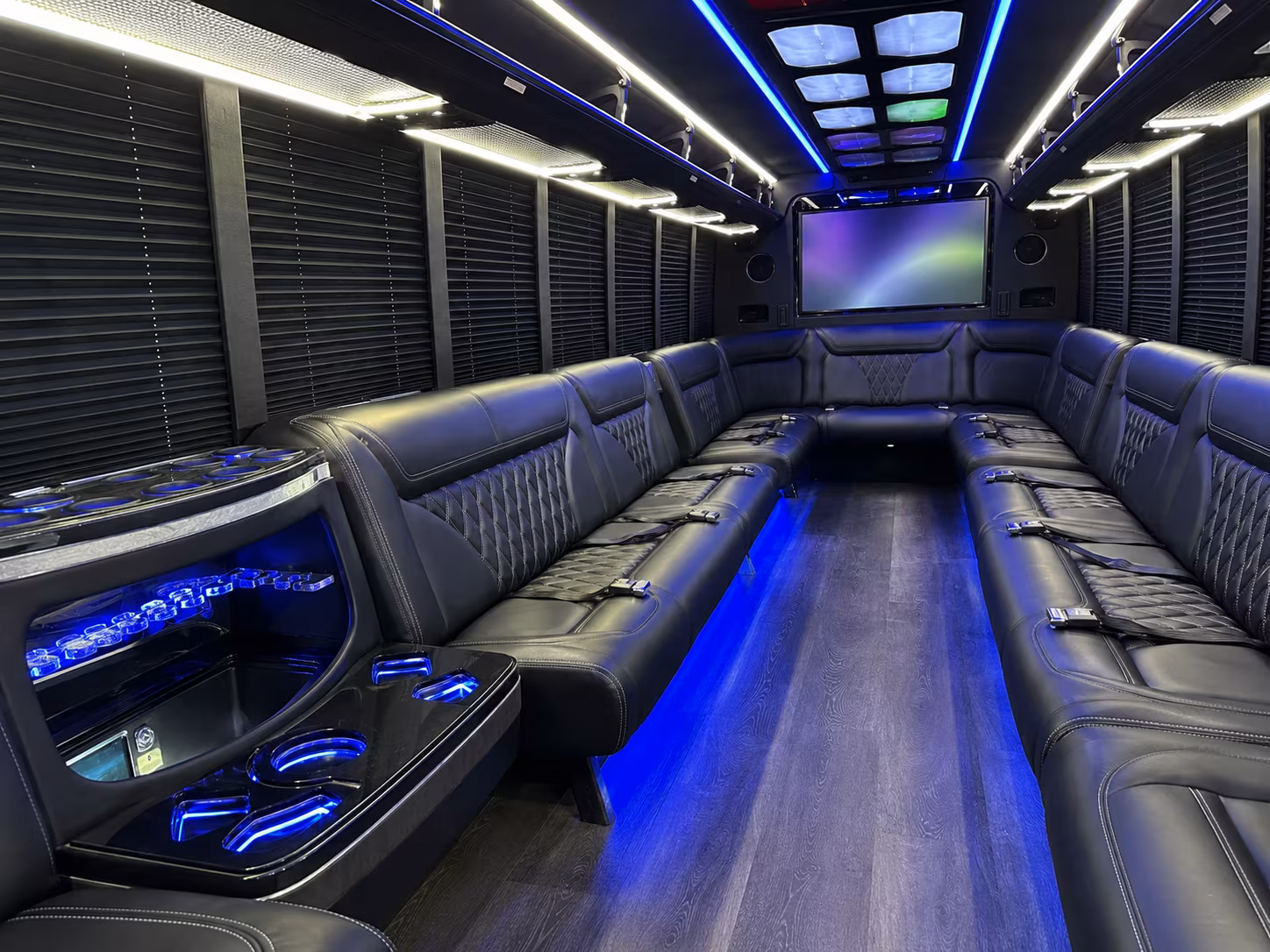 bridgewater 20 passenger party bus inside