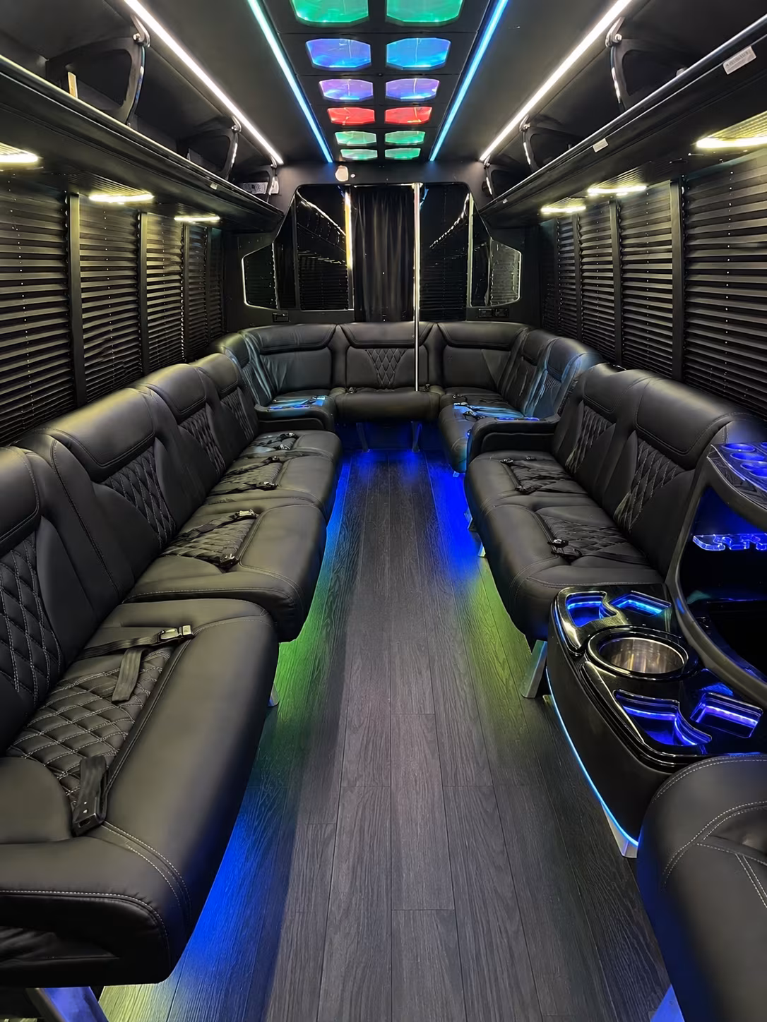 bridgewater 20 passenger party bus interior