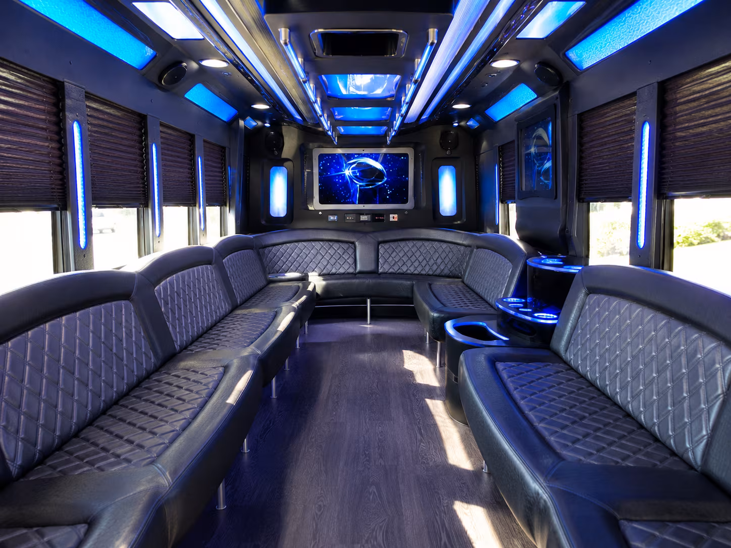bridgewater 28 passenger party bus inside