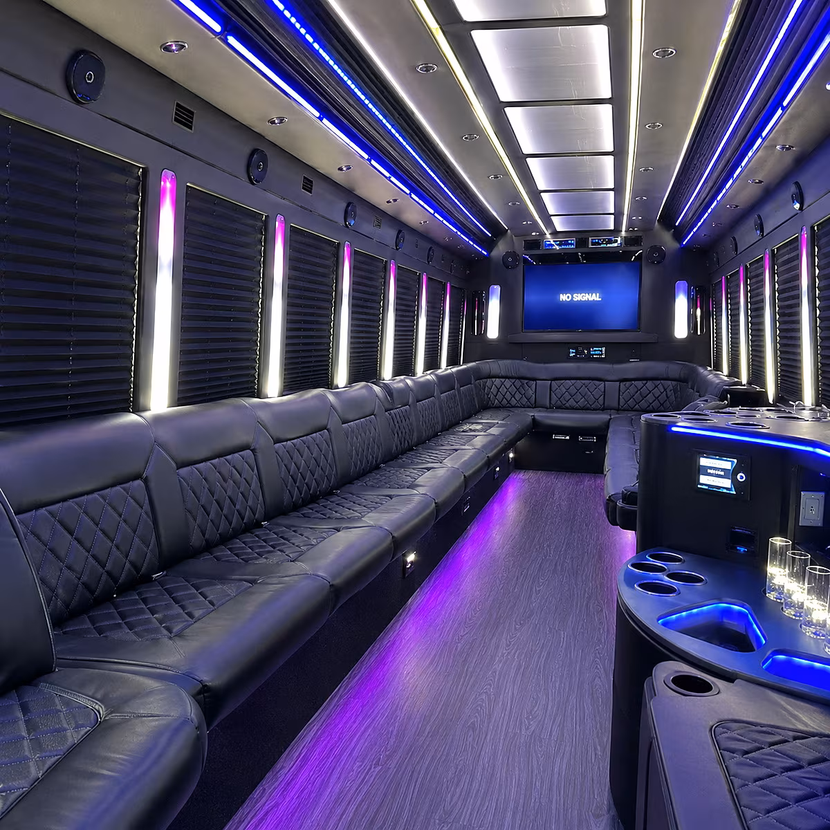 bridgewater 30 passenger party bus inside