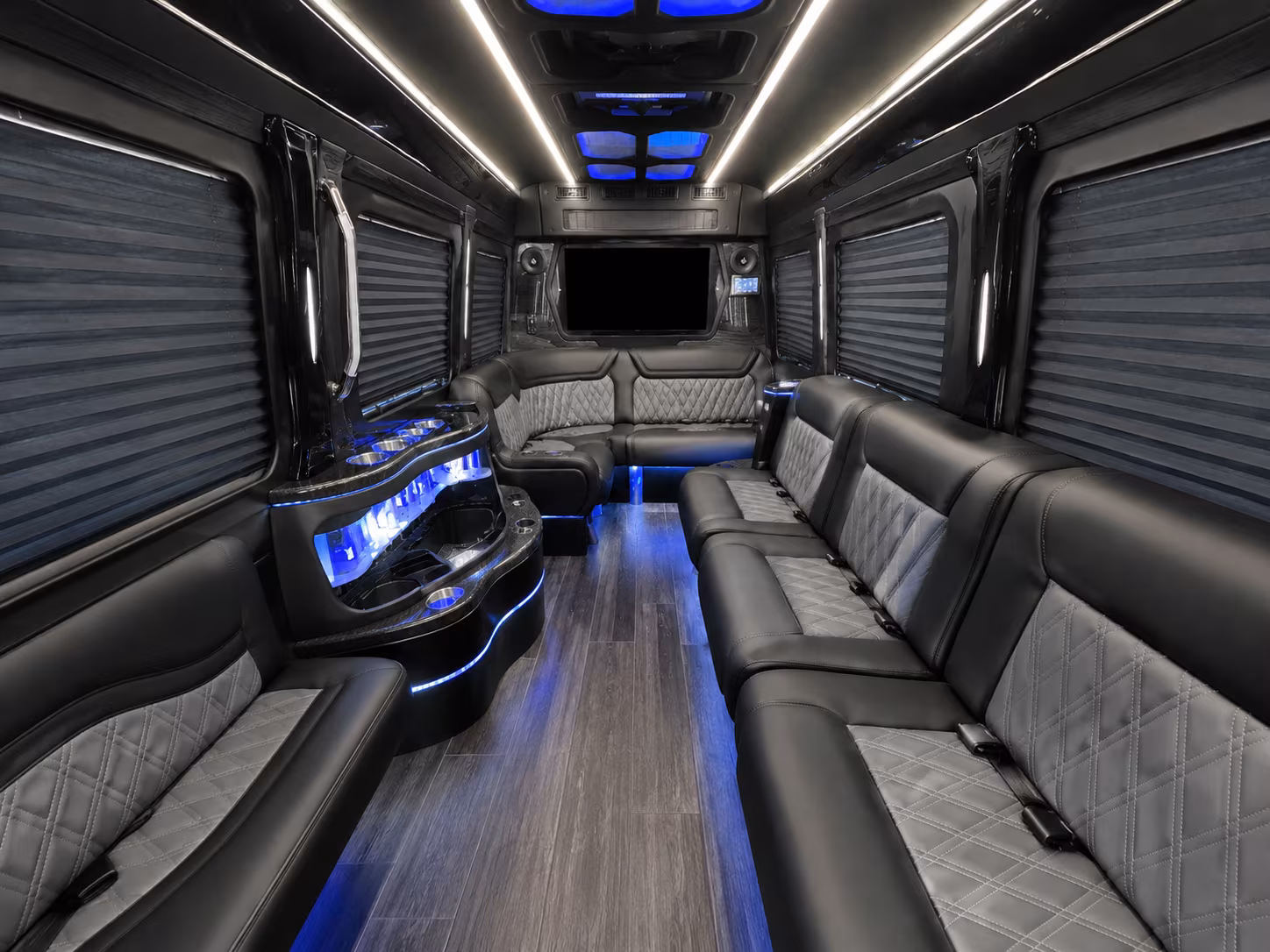 bridgewater 50 passenger party bus inside