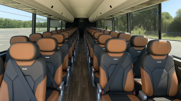 Interior of Charter Bus Company Piscataway's 50 Passenger Charter Bus in Piscataway