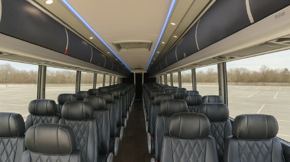 Interior of Charter Bus Company Piscataway's 54 Passenger Charter Bus in Piscataway