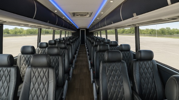 Interior of Charter Bus Company Piscataway's 55 Passenger Charter Bus in Piscataway