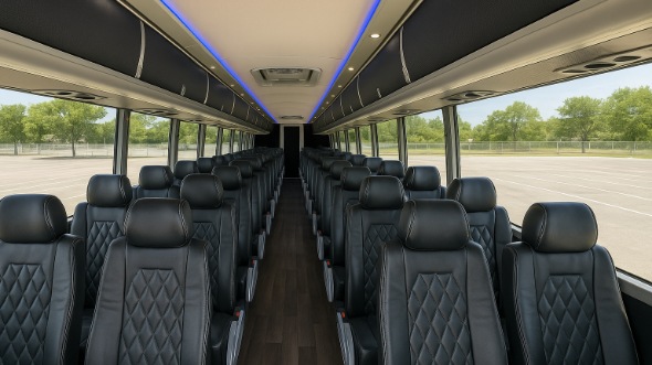 Interior of Charter Bus Company Piscataway's 56 Passenger Charter Bus in Piscataway
