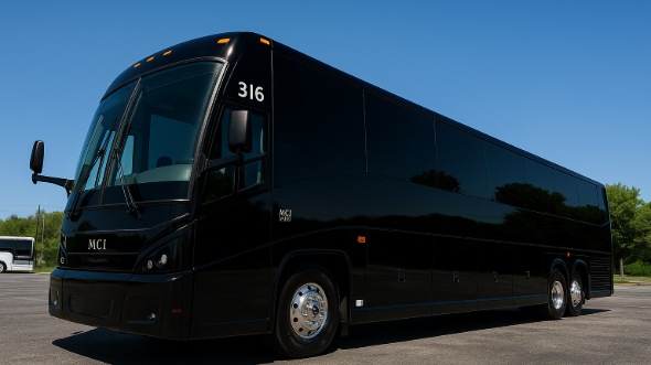 Exterior of Charter Bus Company Piscataway's 56 Passenger Charter Bus in Piscataway